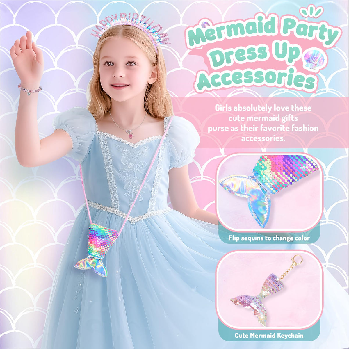 Auspicious Beginning mermaid stickers set for decorate and personalize.