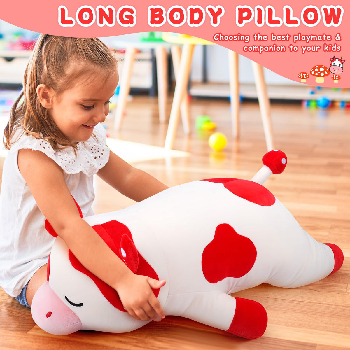 Auspicious Beginning Mushroom Cow plush, vacuum-packed packaging expands to full fluff.