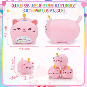 Auspicious Beginning pink birthday cat kitten plush for bedtime comfort