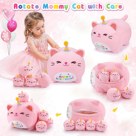 Auspicious Beginning pink birthday cat kitten plush for playtime fun