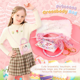 Auspicious Beginning pink crossbody bag with soft plush finish