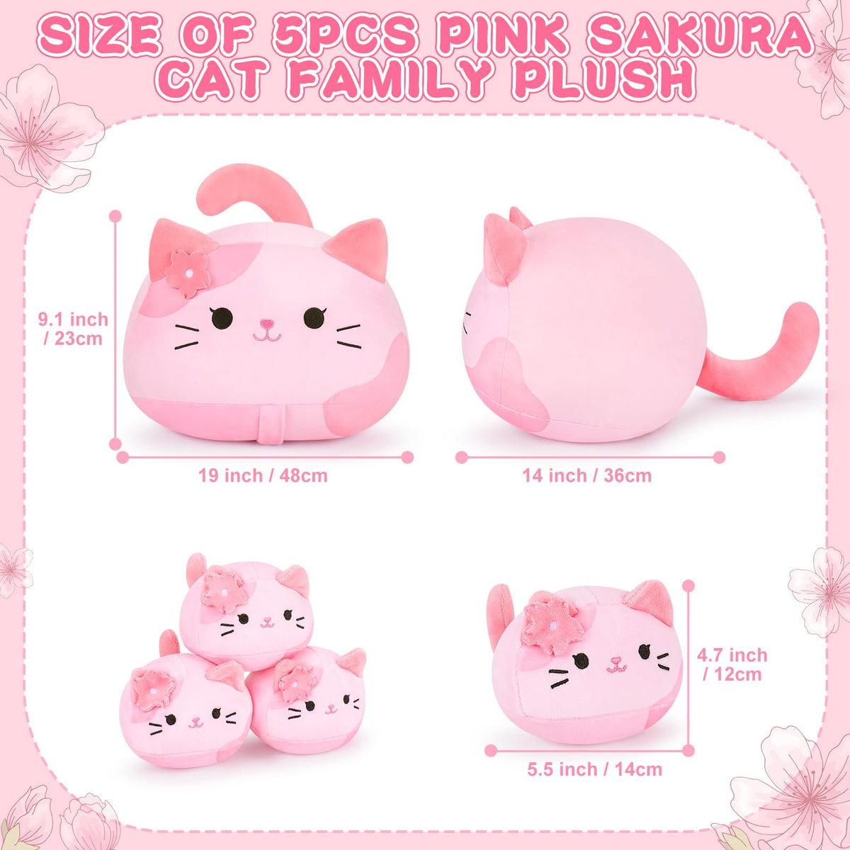 Auspicious Beginning pink Sakura cat kittens with varied colors ready for gentle play.