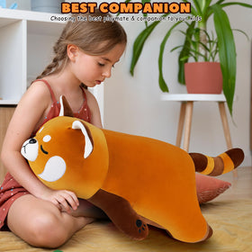 Auspicious Beginning red panda plush durable stitching for long-lasting cuddles.