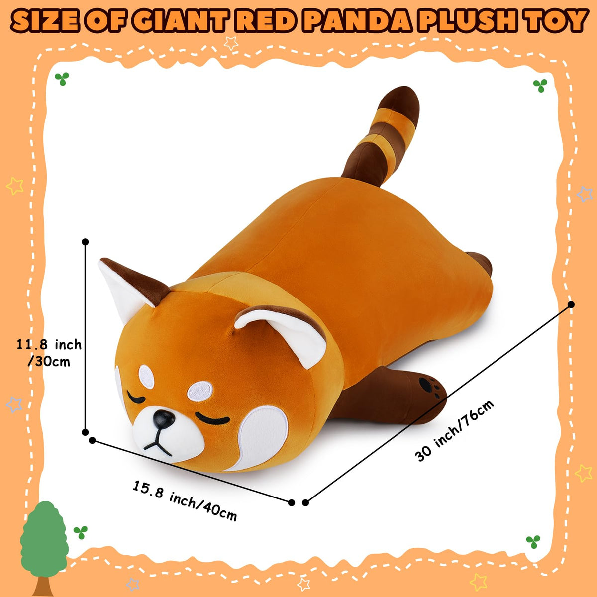 Auspicious Beginning red panda plush on bed adds playful bedtime comfort.