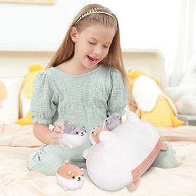 Auspicious Beginning Shiba Inu puppy pillow set for playful setups.