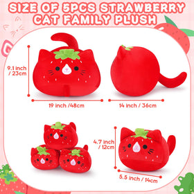 Auspicious Beginning Strawberry Cat Baby Kitten 1 plush, colorful face for lively play.