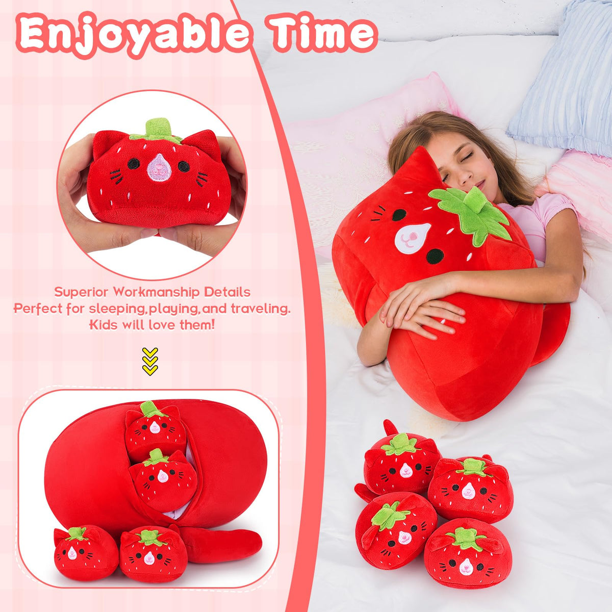 Auspicious Beginning Strawberry Cat Family Packaging, gift-ready box.