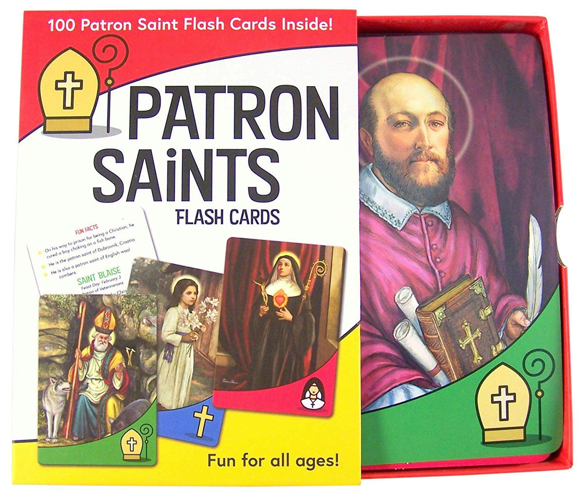 Autom Catholic Kids flash card Saint Benedict with portrait and quick facts for daily devotions.