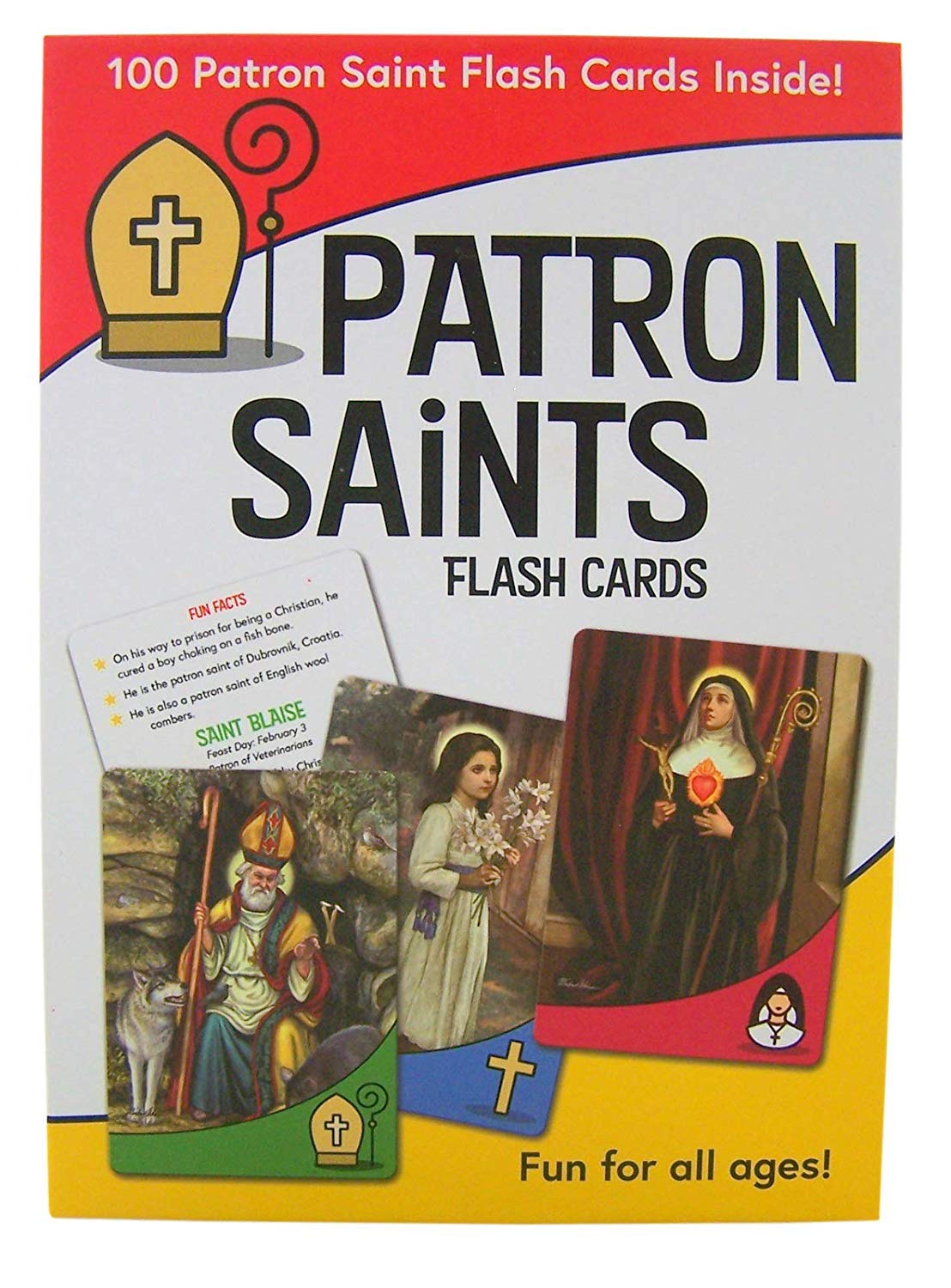 Autom Catholic Kids flash card Saint Christopher with portrait and biography for travel saint study.