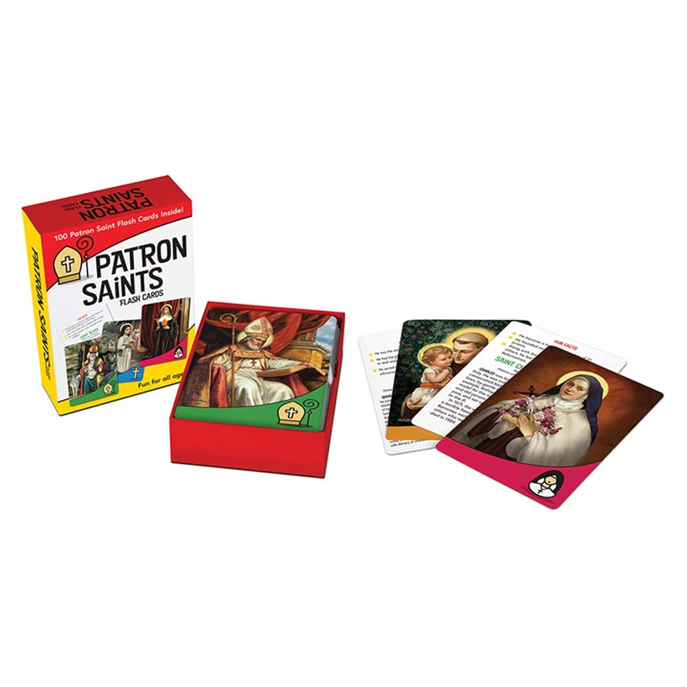 Autom Catholic Kids flash card Saint Joseph with portrait and biography for family catechesis.