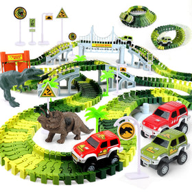 AUUGUU dinosaur race track configuration for imaginative play and problem solving