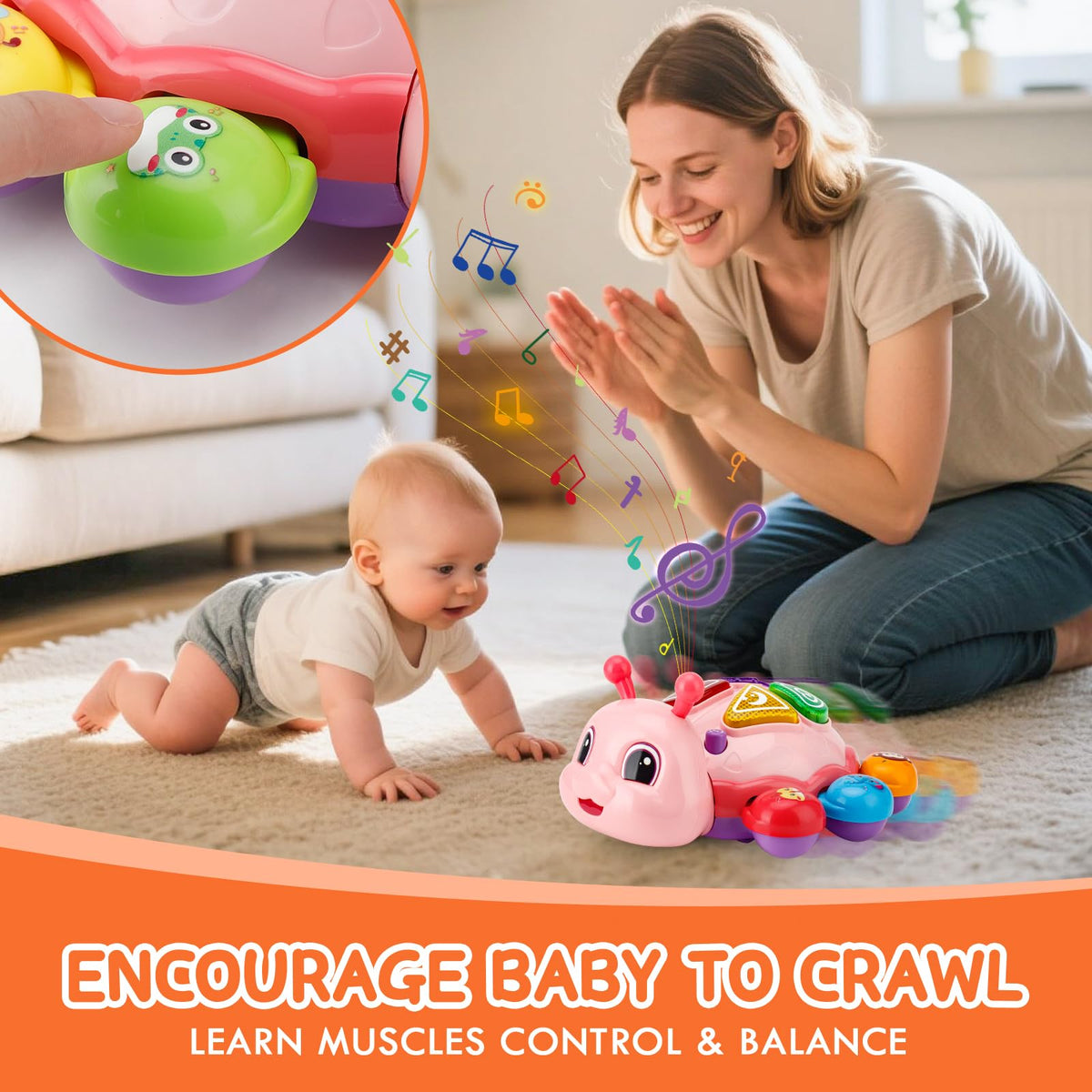 AUUGUU interactive buttons early learning encourage color and animal recognition through cause-and-effect play.