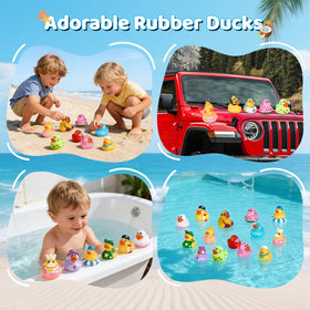 Auvitaya multi-pattern ducks promote imaginative play during pool days.