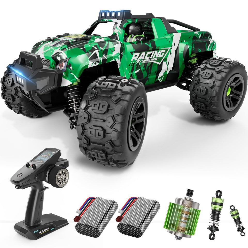 AUYRZ 36KMH 1:18 RC truck front view for fast outdoor play.