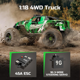 AUYRZ 36KMH 1:18 RC truck rear view showcases power and reach.
