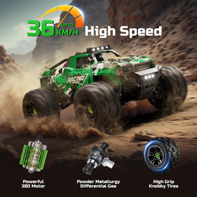 AUYRZ 36KMH 1:18 RC truck side view highlights agile steering.