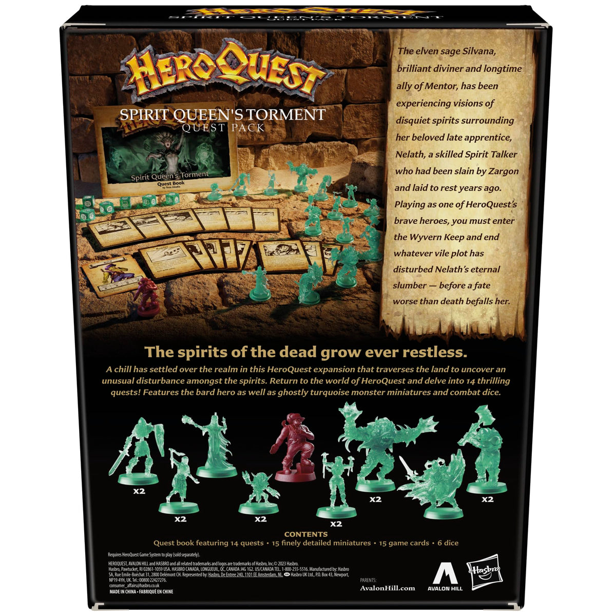 Avalon Hill Spirit Queen's Torment quest book open for new adventures.