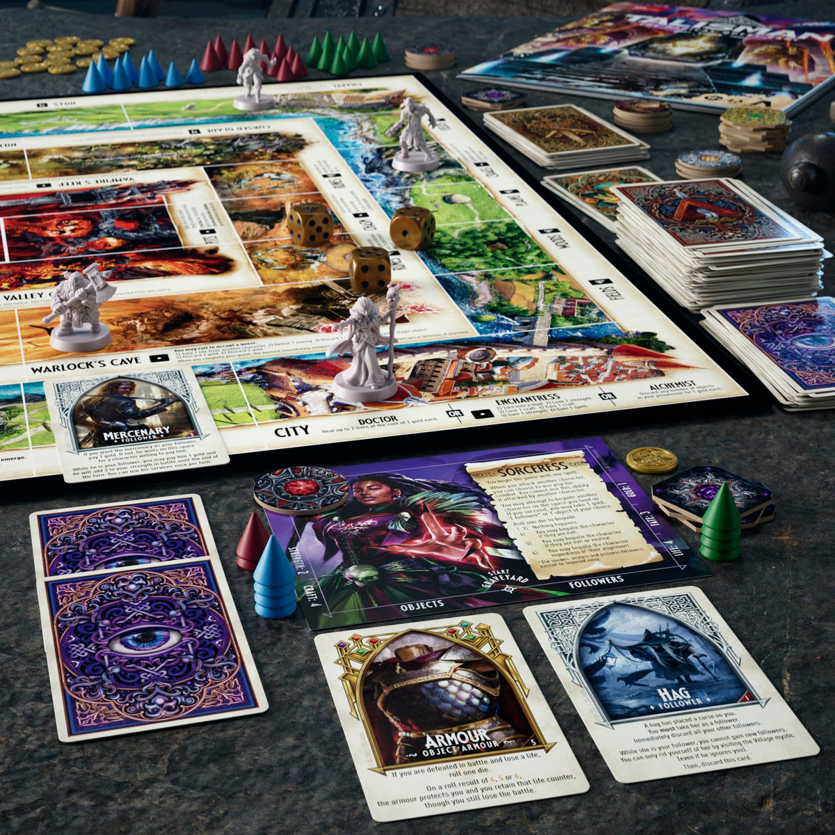 Avalon Hill Talisman character cards revealing unique abilities for strategic choices