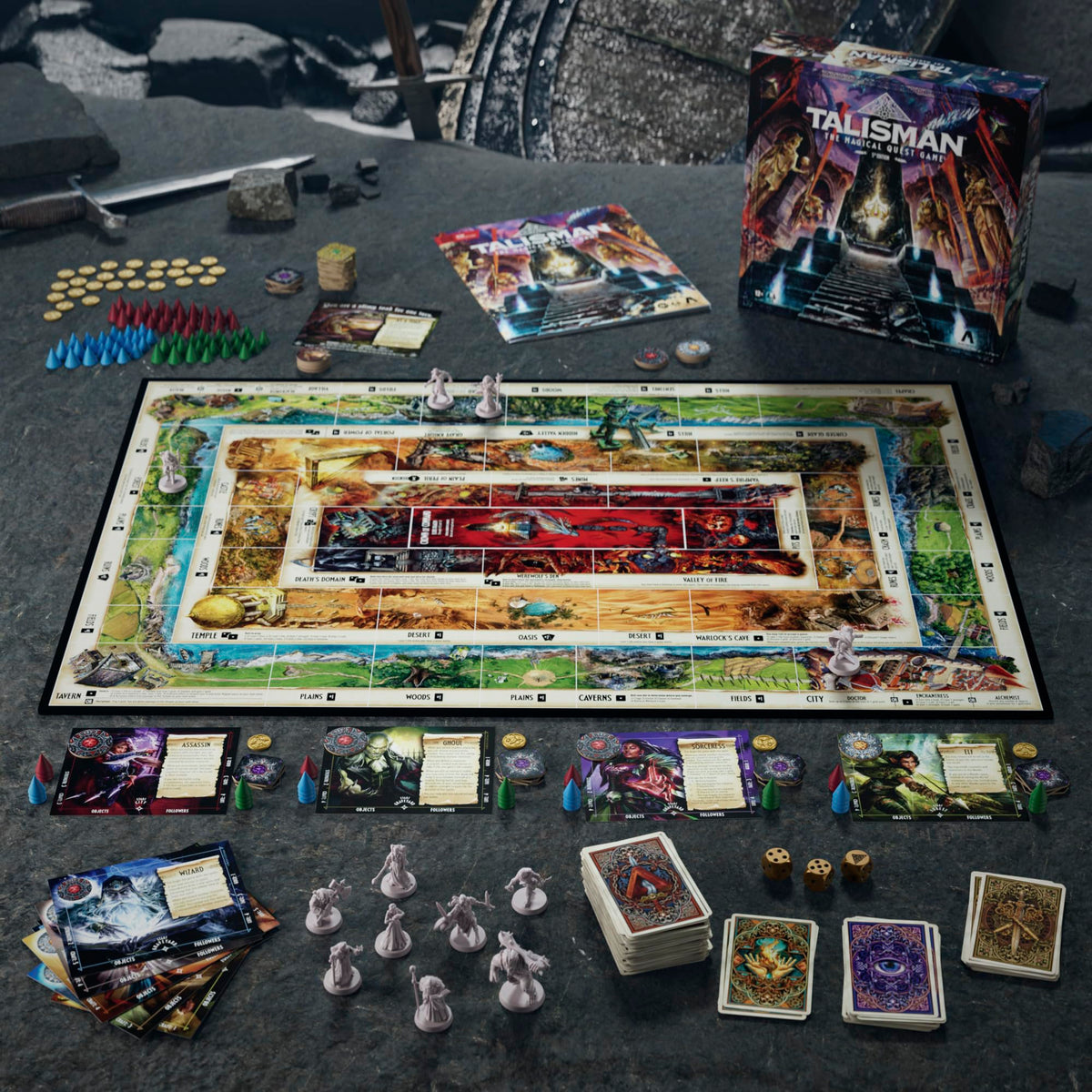 Avalon Hill Talisman figure collection with 12 unique characters for varied play styles