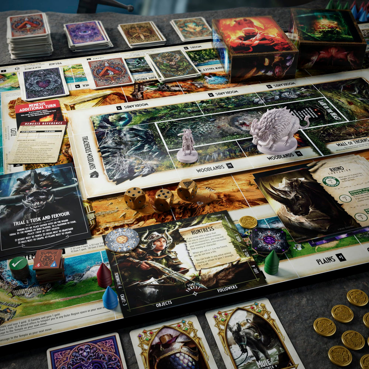 Avalon Hill Talisman Nemesis Call of the Hunt game-night setup enhances game nights.