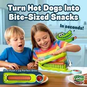 CrocoDicer press-down action makes quick, safe bites for kids.