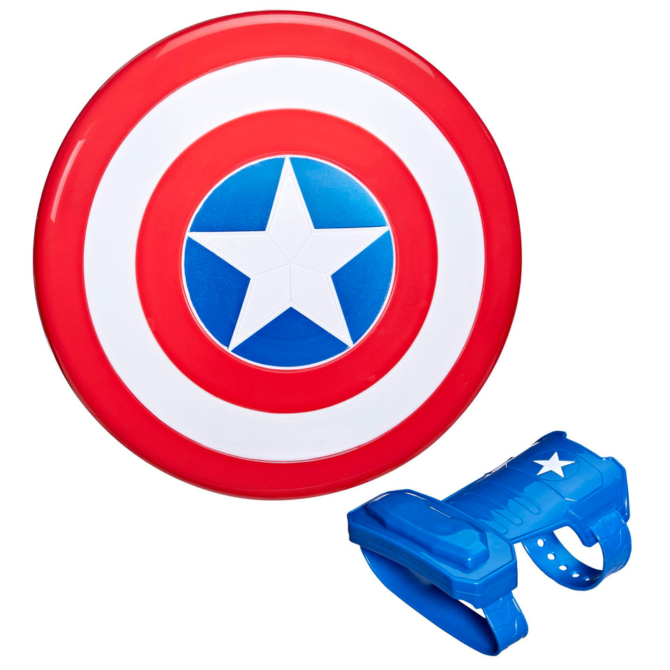 Avengers Captain America shield and gauntlet set for imaginative hero play.