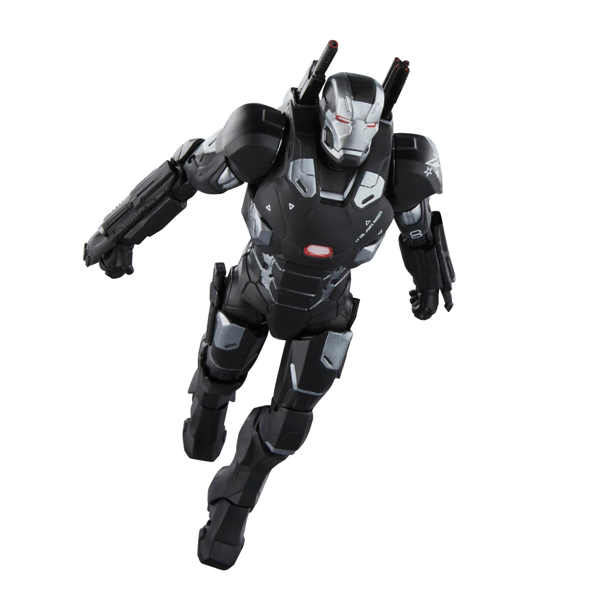 War Machine armor detail highlights metallic finish for visual impact.