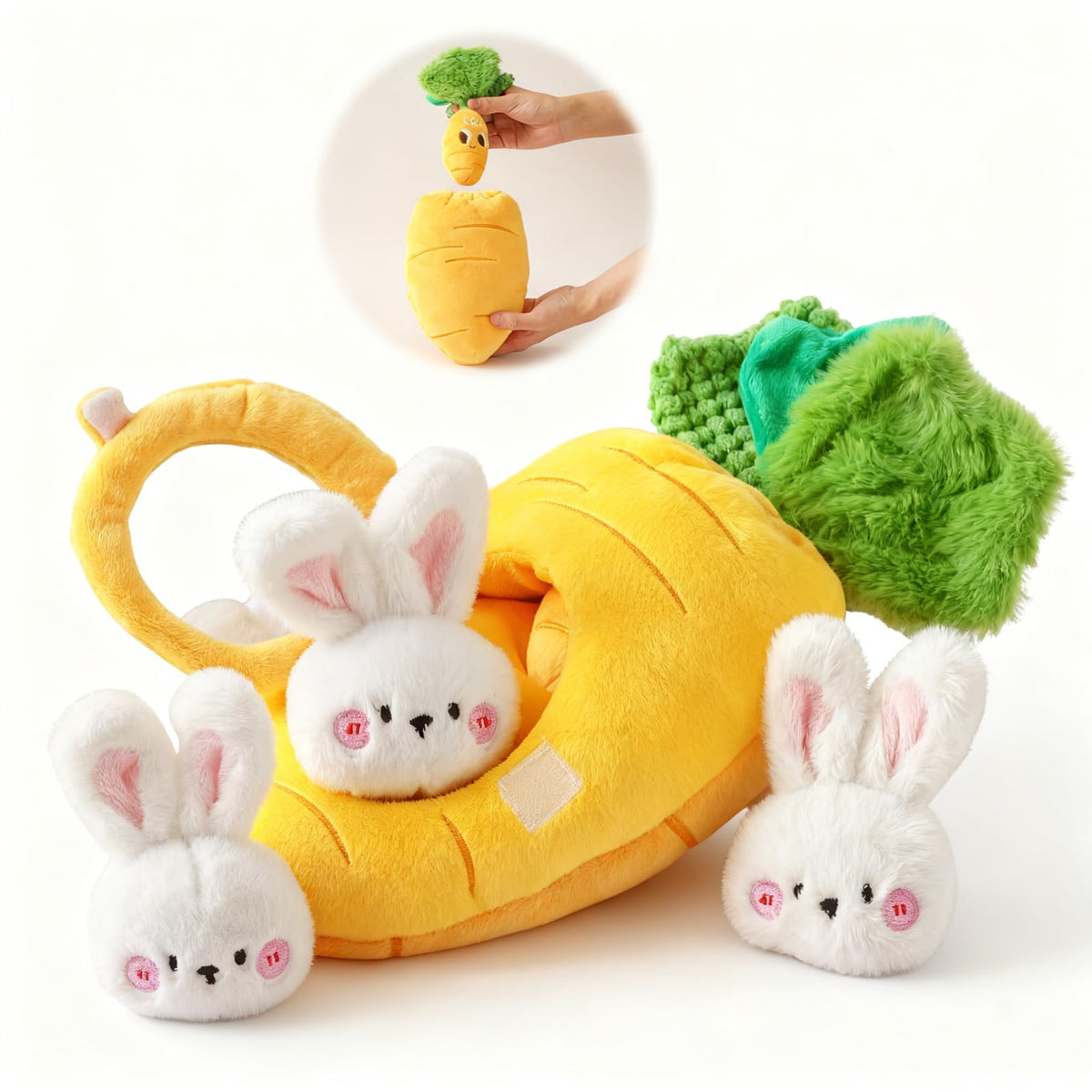 AVENLAND Sensory Carrot House toy front view for babies and exploration