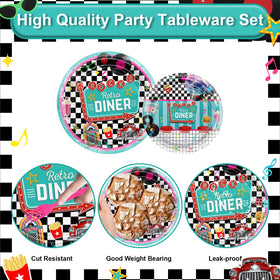 Avezano 50s napkins 6.5-inch, soft feel and party-ready convenience