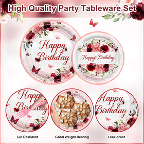 Avezano burgundy rose gold napkins add elegant texture for celebrations.