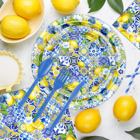 Avezano Capri lemon 24-piece cutlery set for quick party setup