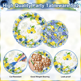 Avezano Capri lemon napkins 6.5-inch for easy cleanup at parties