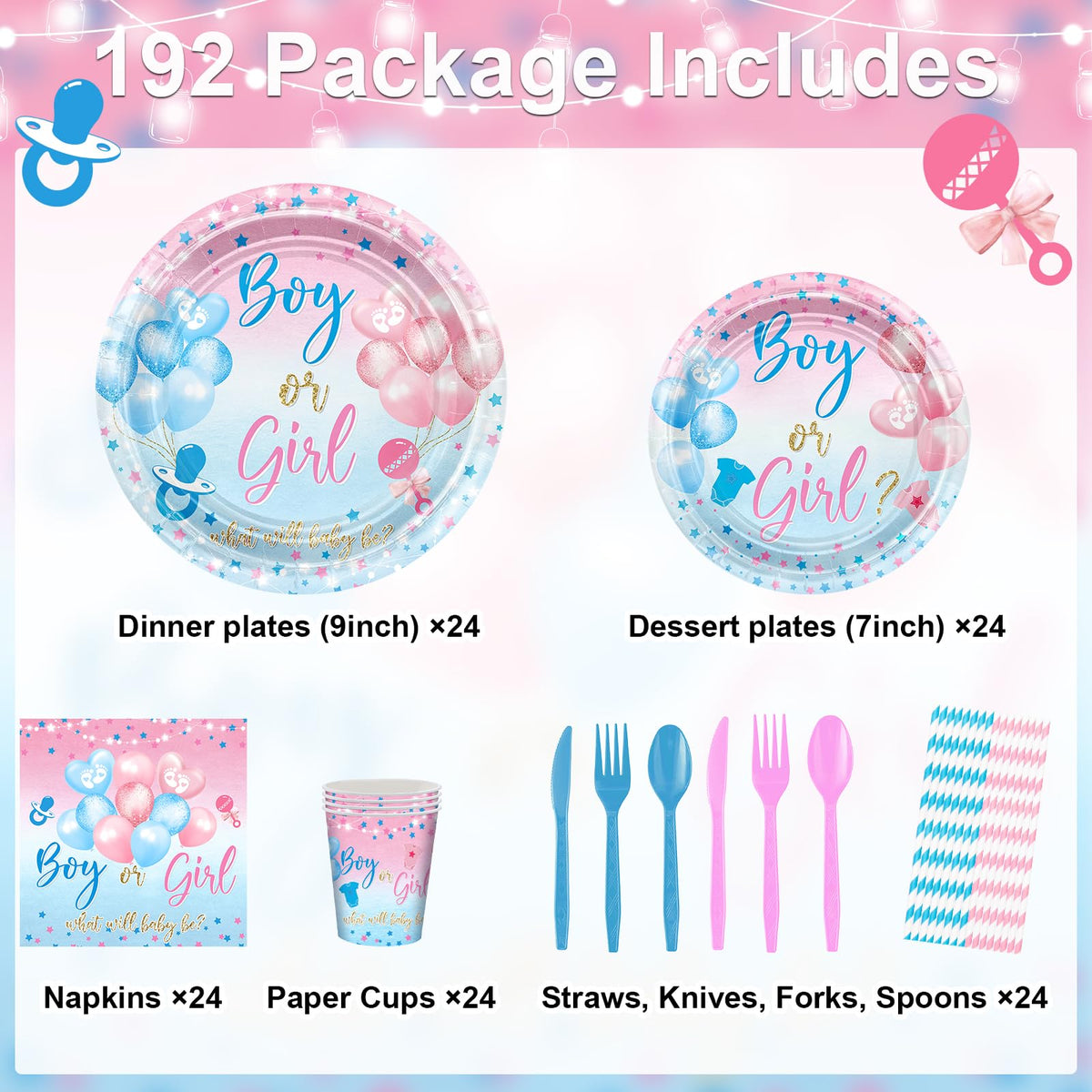 Avezano 7-inch dessert plates in blue and pink for bite-sized treats