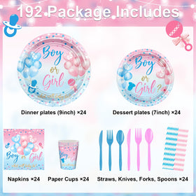 Avezano 7-inch dessert plates in blue and pink for bite-sized treats