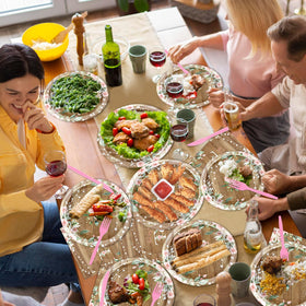 Avezano cups and straws offer convenient disposable drinkware for guests.