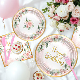 Avezano rose gold birthday cups 9 oz for hot or cold drinks.