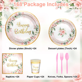 Avezano rose gold floral plates 9-inch ideal for serving meals.