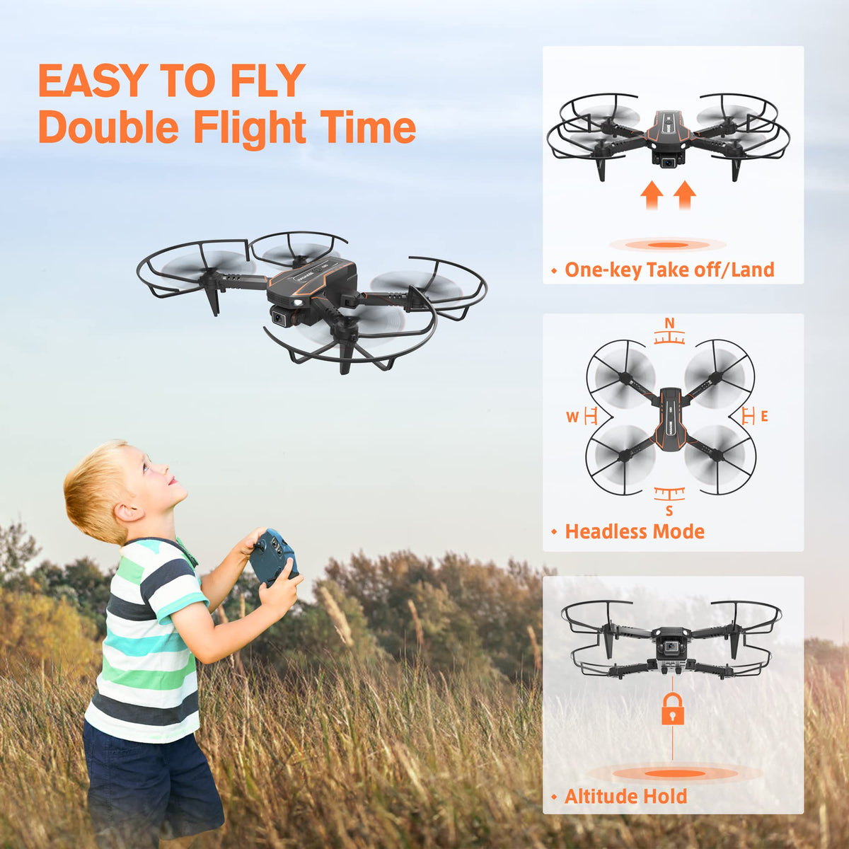 AVIALOGIC mini drone control modes including remote app and voice