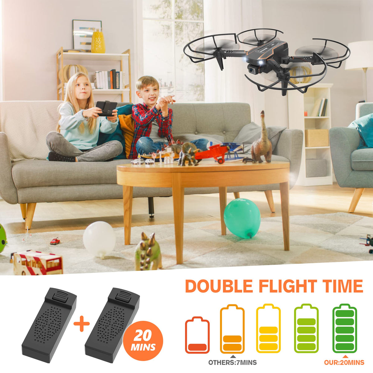 AVIALOGIC extra battery pack prolongs flight time for longer sessions.