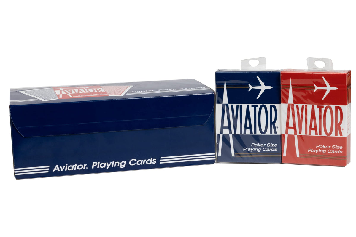 Aviator playing cards 12-pack decks with colorful designs for lively game nights