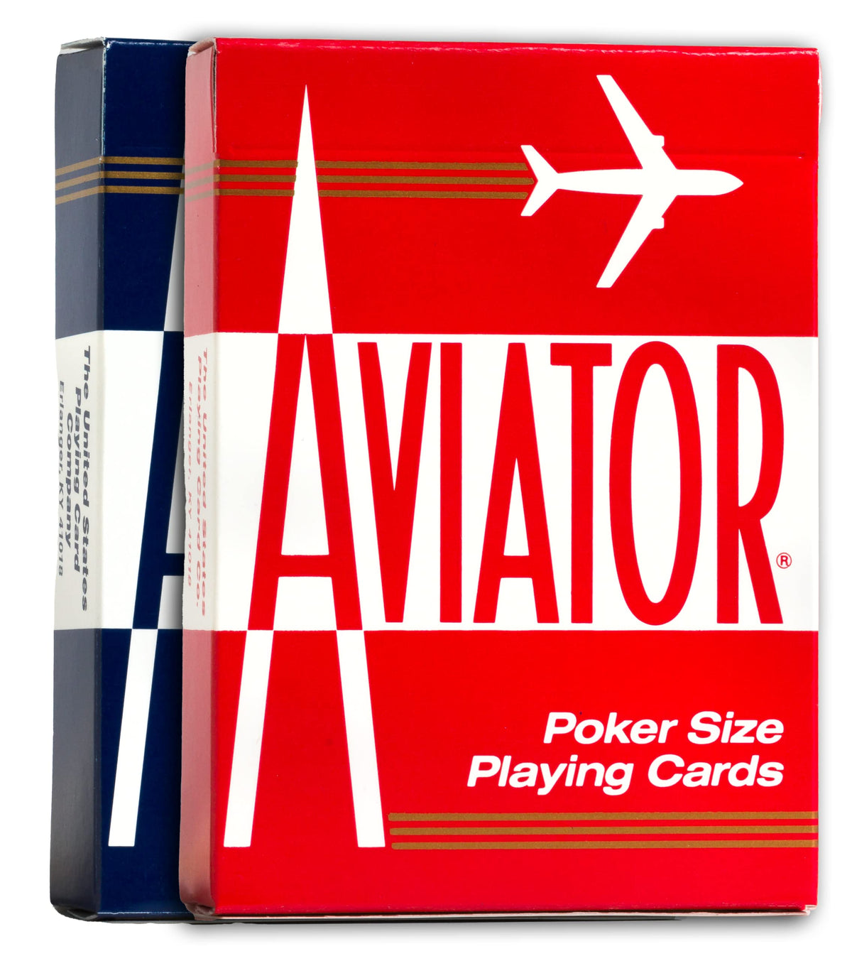 Aviator poker-sized cards with a laminated finish for smooth shuffling and durability
