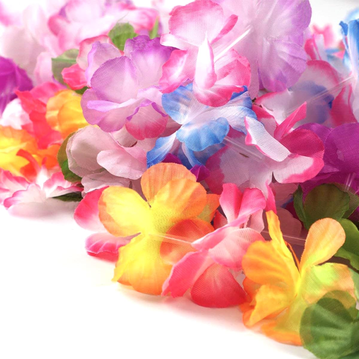 Aviski leis in vibrant colors for lively beach party vibes