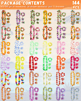 Aviski headbands with colorful leis accents for festive looks