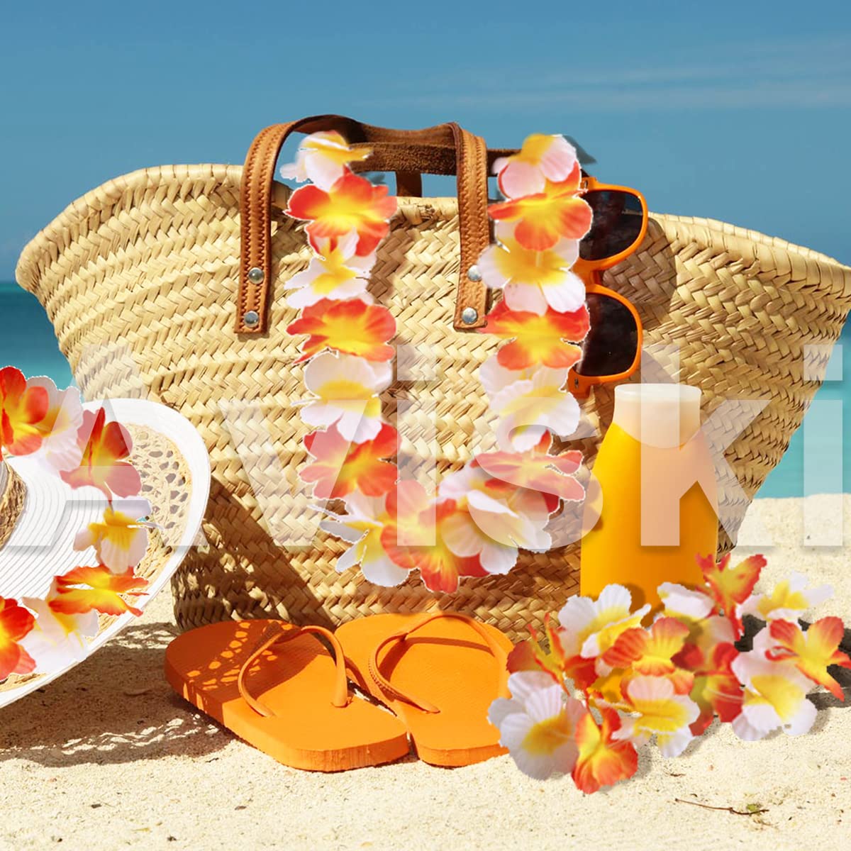 Aviski vacuum-packed packaging keeping leis compact before use