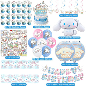 AVONO Cinnamoroll balloons pack adds vibrant color for joyful kids' celebrations.