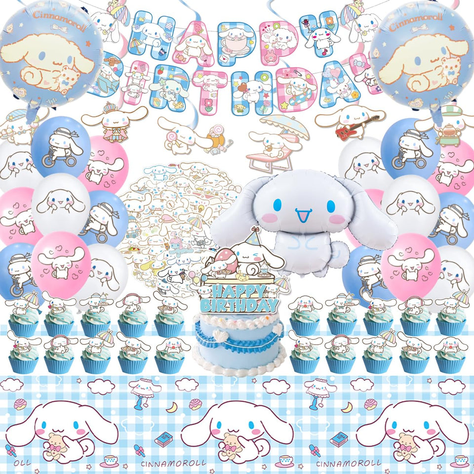 AVONO Cinnamoroll birthday banner enhances party decor and creates photo-worthy moments.