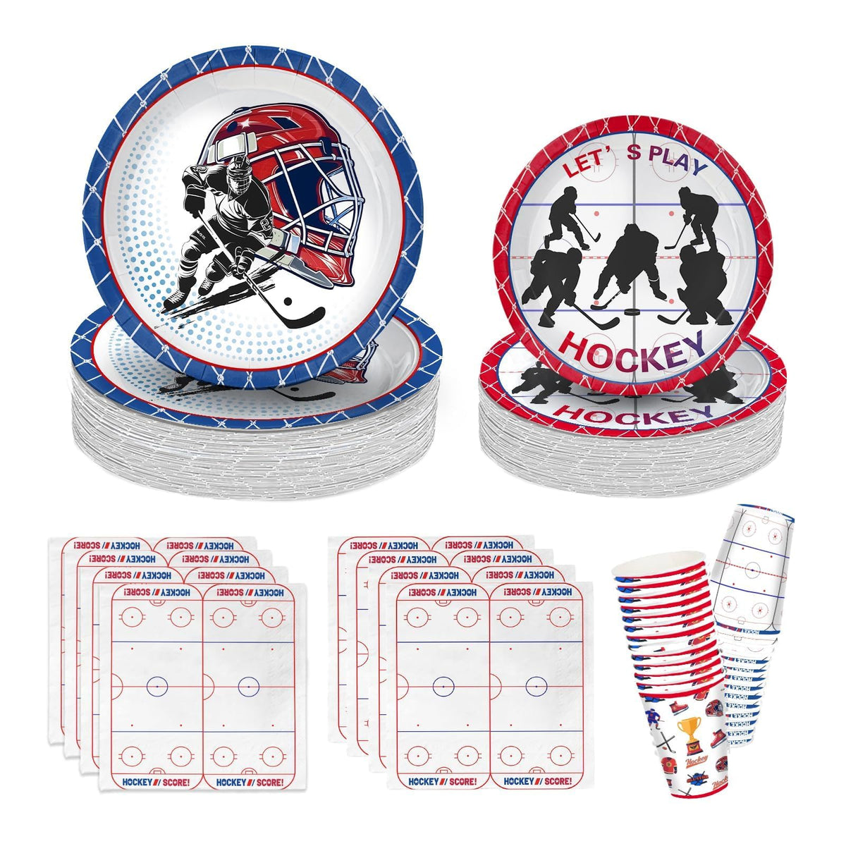 AVQOHE hockey party plates 9-inch for easy cleanup during celebrations