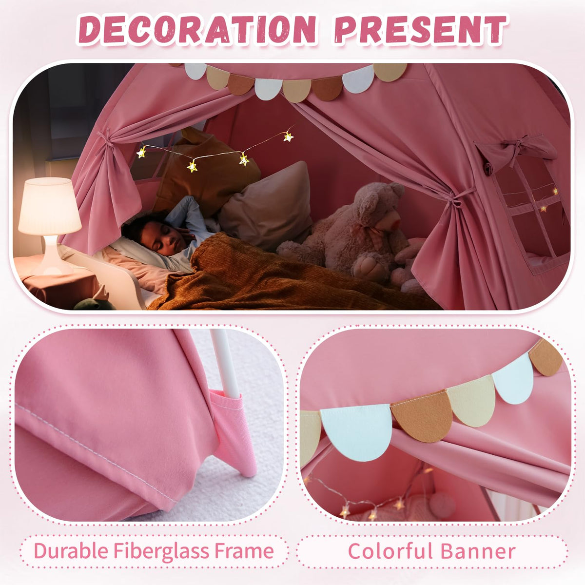 Avrsol Bed Tent Twin uses durable polyester cotton blackout fabric with fiberglass frame