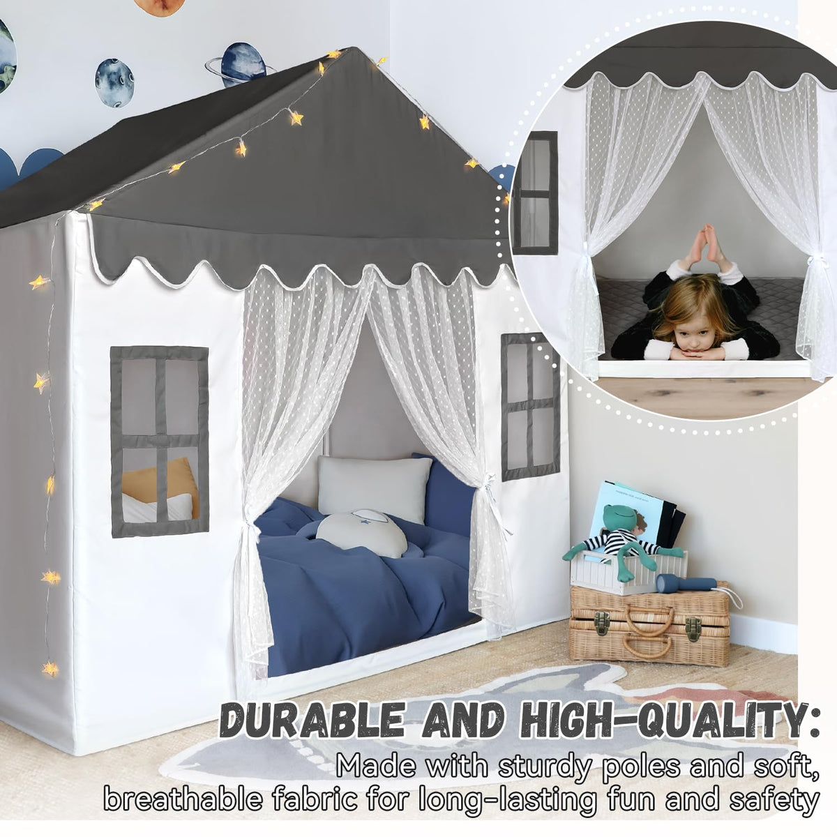 Avrsol durable fabric and poles ensure lasting, safe play