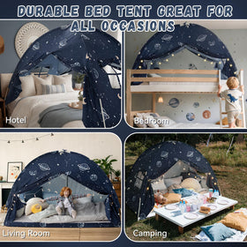 Avrsol easy-setup bed tent folds compactly for travel, hotel stays, or indoor play.